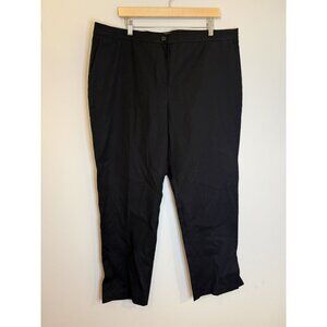 NWT Marina Rinaldi Rete Black Cotton Straight Trousers Size US 18 $345 [jb]